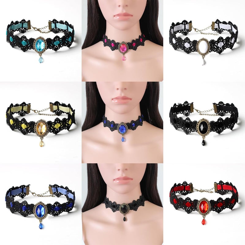 IS4U Gothic Lace Choker Necklace with Vintage Crystal Gems - Vampire Bat Design, Perfect for Halloween, Parties & Costumes - Image 5